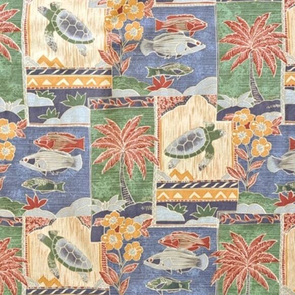 TORI RICHARD Men's XL Hawaiian Print Casual Button Down Shirt Aloha Sea Turtle - Picture 7 of 7